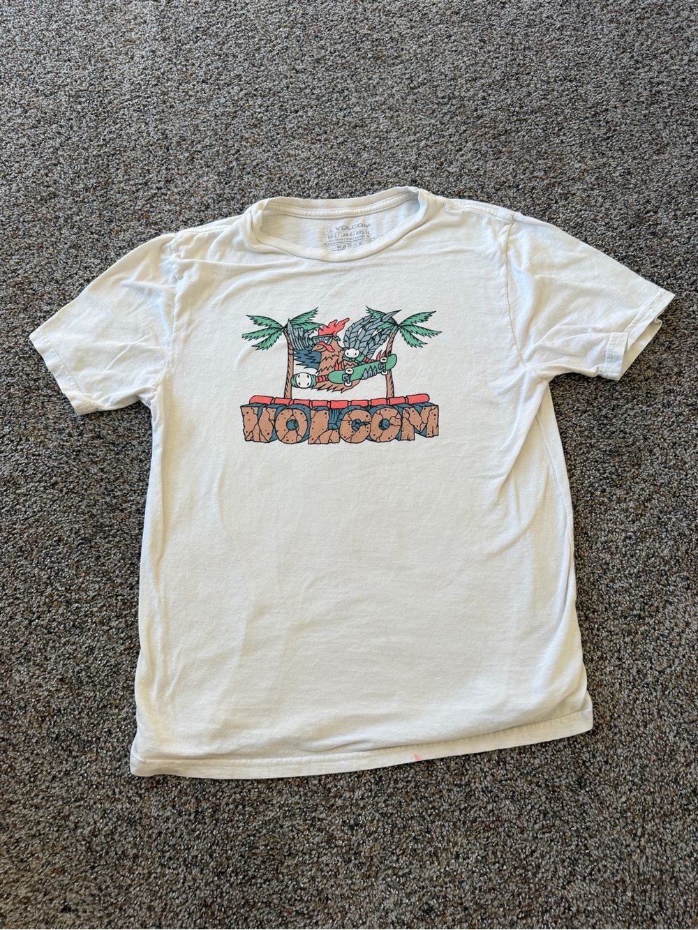 Volcom Skateboard Chicken Graphic T-Shirt White Surf Skate Men's Large